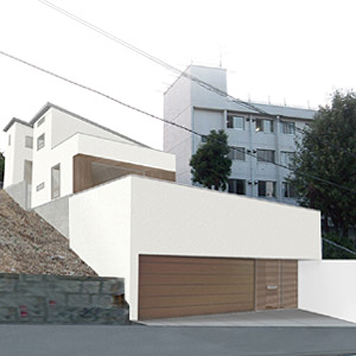 傾斜敷地に建つ二世帯住宅の計画